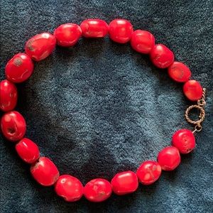 Red Coral bead necklace